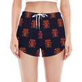 Japanese Samurai Pattern Print Women's Split Running Shorts