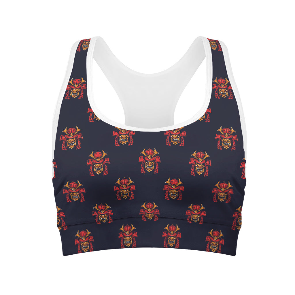 Japanese Samurai Pattern Print Women's Sports Bra