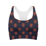 Japanese Samurai Pattern Print Women's Sports Bra