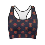 Japanese Samurai Pattern Print Women's Sports Bra