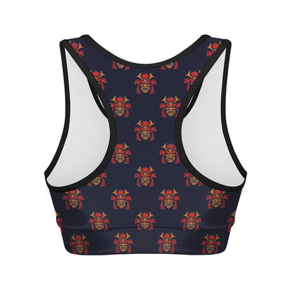 Japanese Samurai Pattern Print Women's Sports Bra