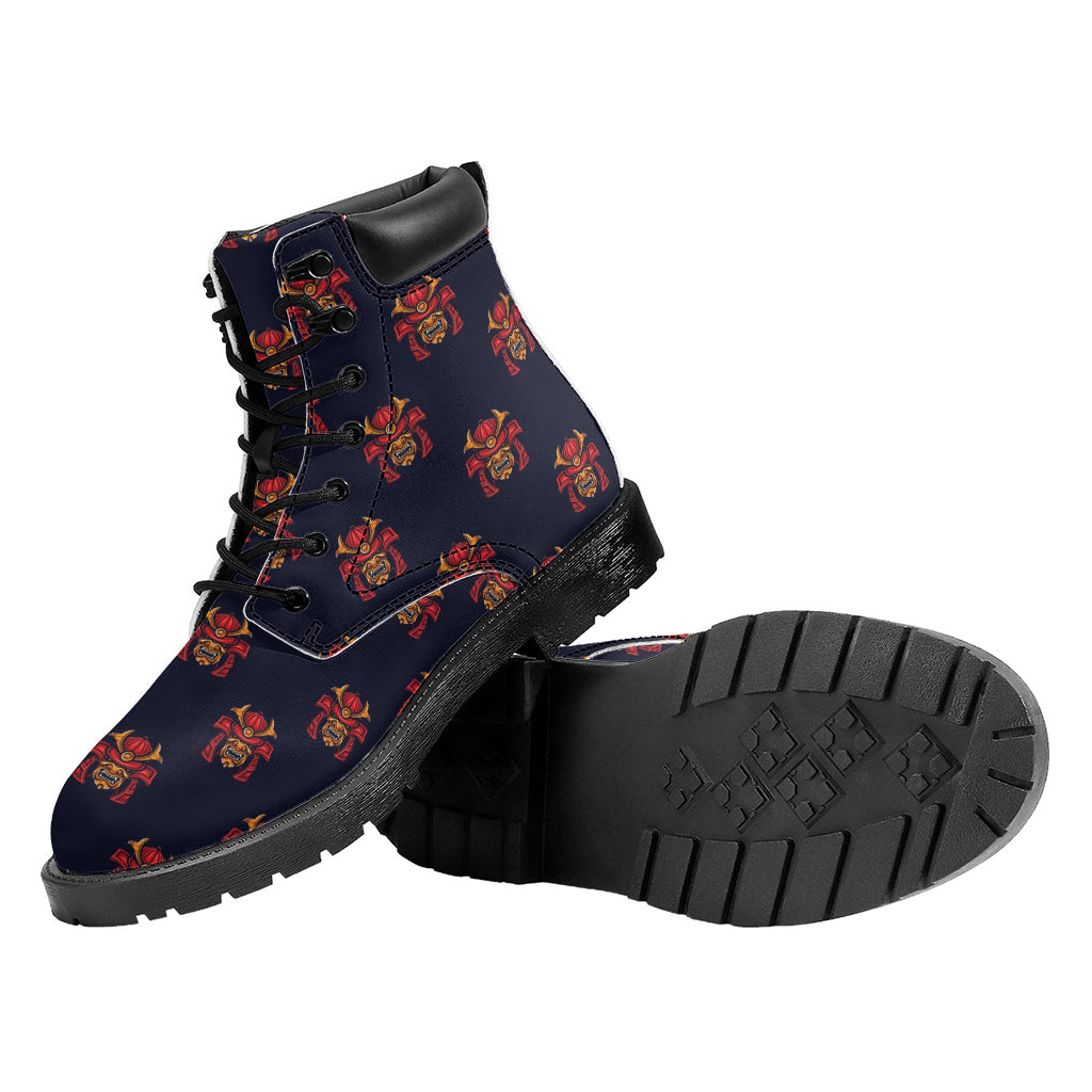 Japanese Samurai Pattern Print Work Boots