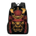 Japanese Samurai Warrior Mask Print 17 Inch Backpack