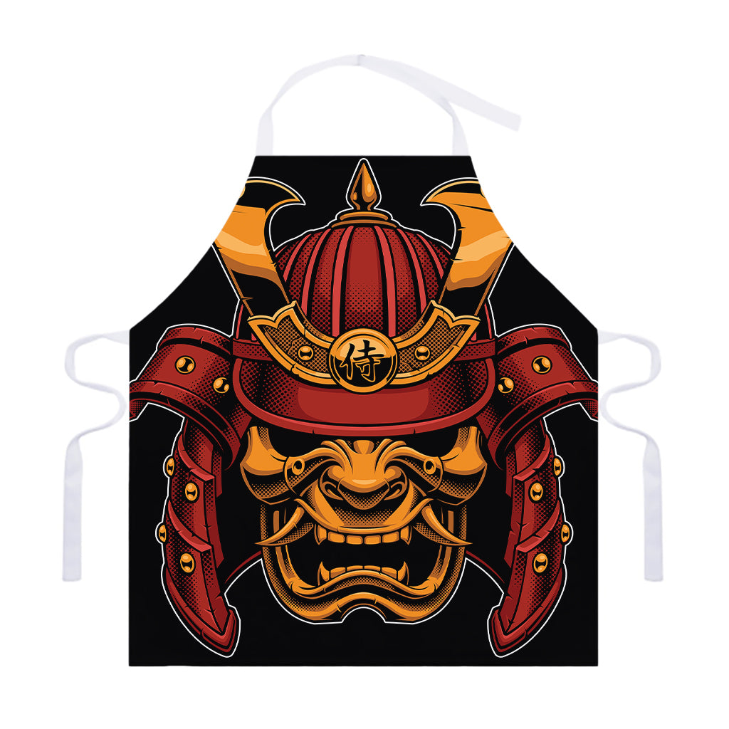 Japanese Samurai Warrior Mask Print Adjustable Apron