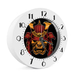 Japanese Samurai Warrior Mask Print Alarm Clock