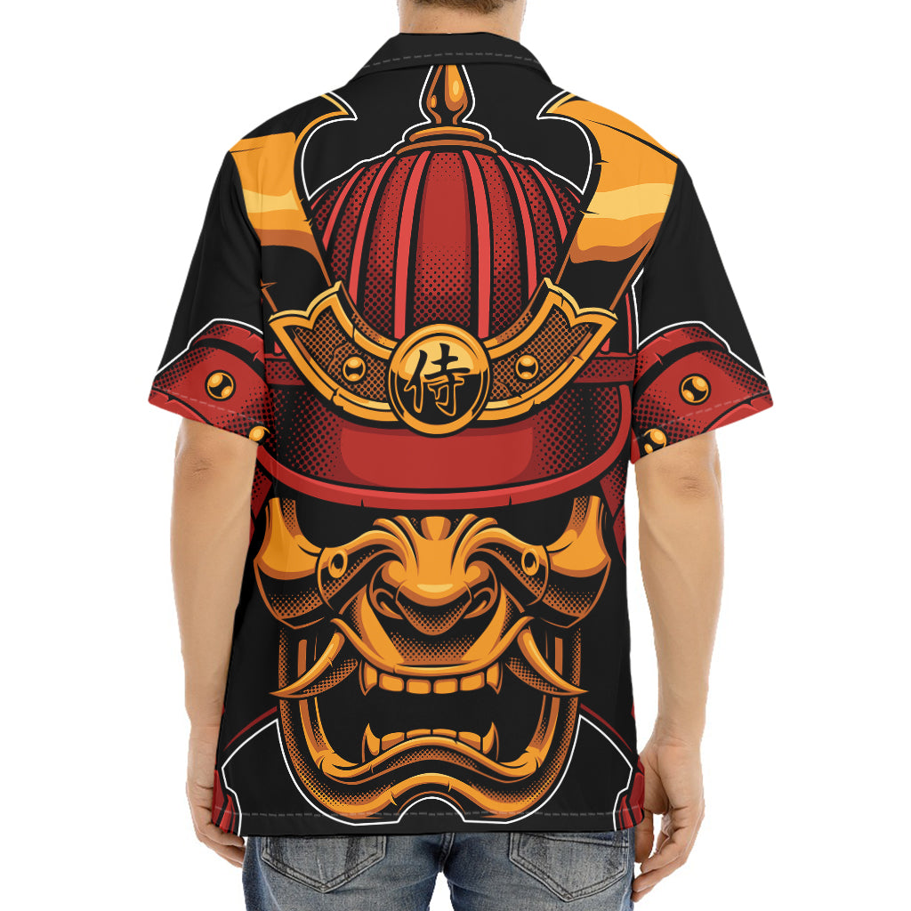 Japanese Samurai Warrior Mask Print Aloha Shirt