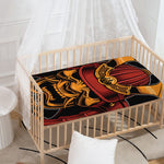 Japanese Samurai Warrior Mask Print Baby Crib Sheet