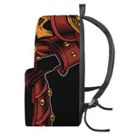 Japanese Samurai Warrior Mask Print Backpack