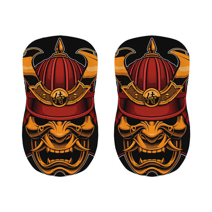 Japanese Samurai Warrior Mask Print Bar Stool Covers