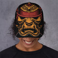 Japanese Samurai Warrior Mask Print Baseball Cap