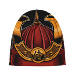 Japanese Samurai Warrior Mask Print Beanie