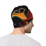 Japanese Samurai Warrior Mask Print Beanie