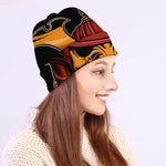 Japanese Samurai Warrior Mask Print Beanie