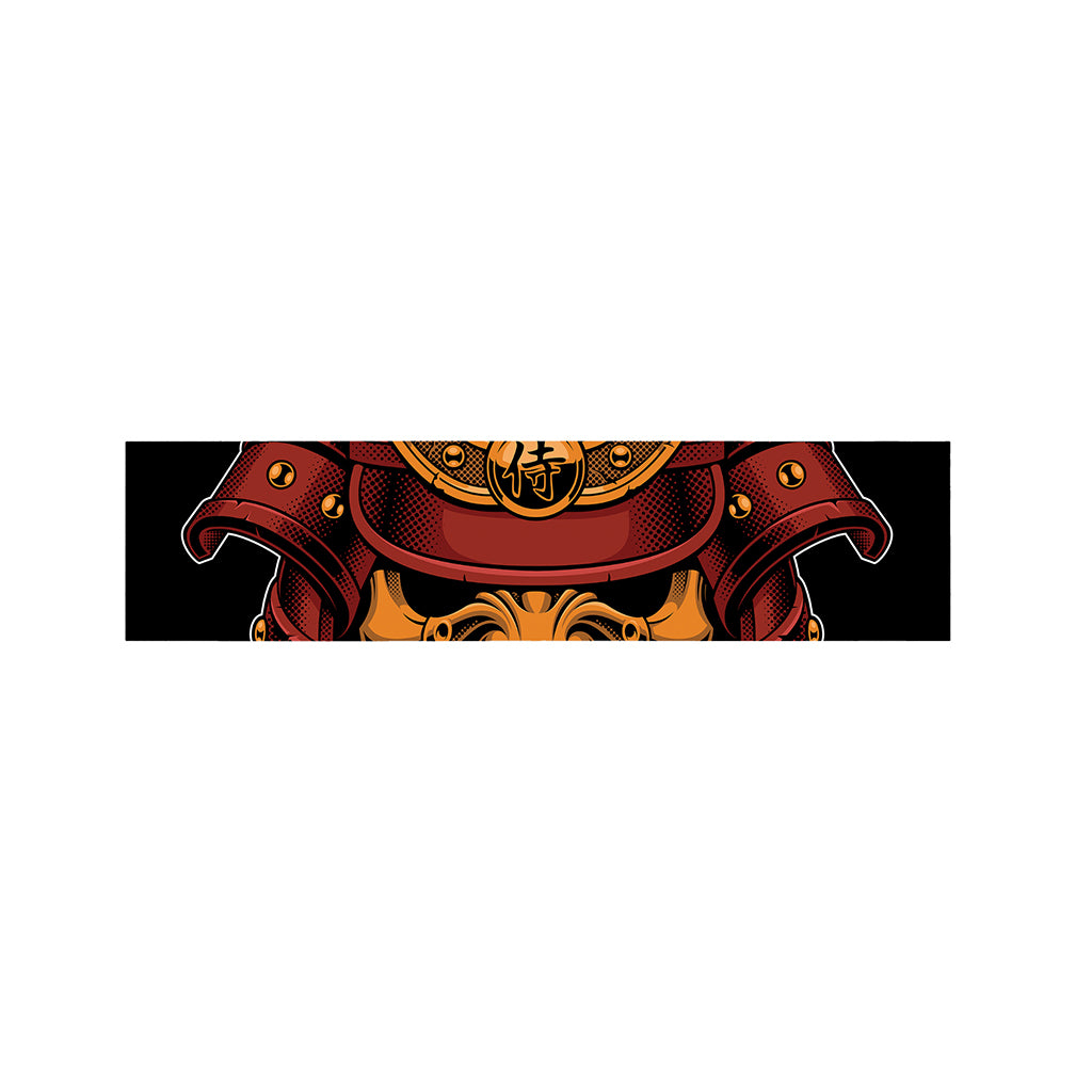Japanese Samurai Warrior Mask Print Bed Runner
