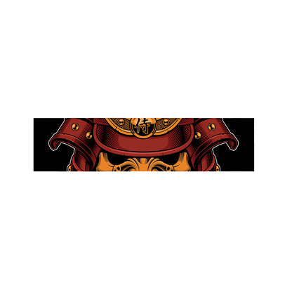 Japanese Samurai Warrior Mask Print Bed Runner