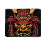 Japanese Samurai Warrior Mask Print Bifold Wallet