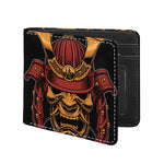 Japanese Samurai Warrior Mask Print Bifold Wallet