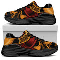 Japanese Samurai Warrior Mask Print Black Chunky Shoes