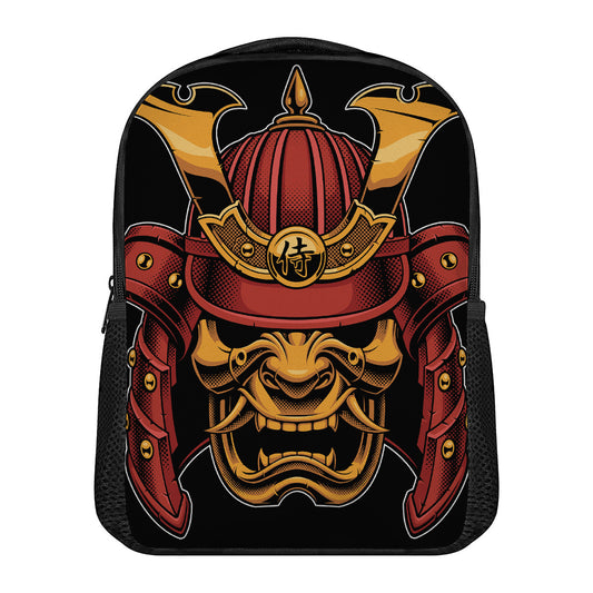 Japanese Samurai Warrior Mask Print Casual Backpack