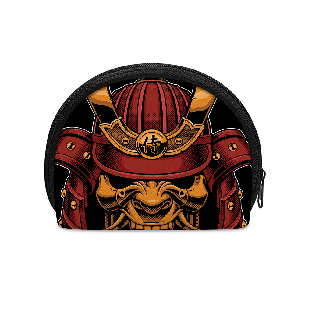 Japanese Samurai Warrior Mask Print Coin Purse