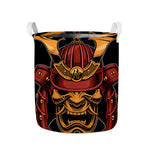 Japanese Samurai Warrior Mask Print Collapsible Laundry Basket