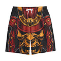 Japanese Samurai Warrior Mask Print Cotton Shorts