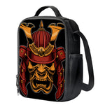 Japanese Samurai Warrior Mask Print Crossbody Lunch Bag
