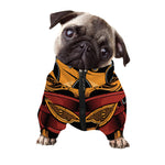Japanese Samurai Warrior Mask Print Dog Zip Up Jacket