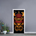 Japanese Samurai Warrior Mask Print Door Sticker