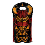 Japanese Samurai Warrior Mask Print Double Neoprene Wine Tote