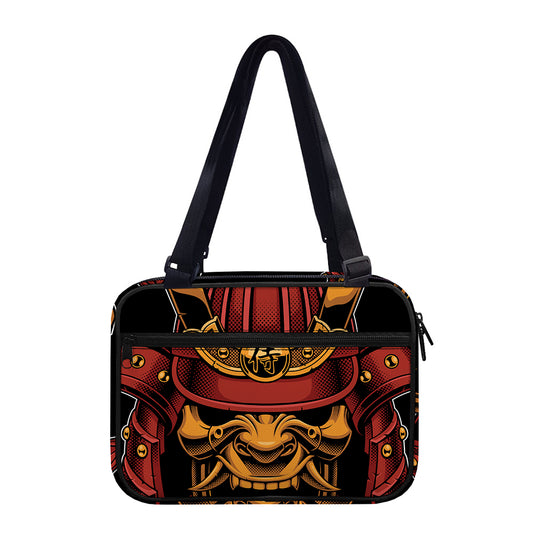 Japanese Samurai Warrior Mask Print Double Strap Bible Bag