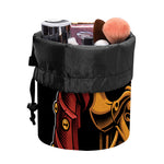 Japanese Samurai Warrior Mask Print Drawstring Makeup Bag