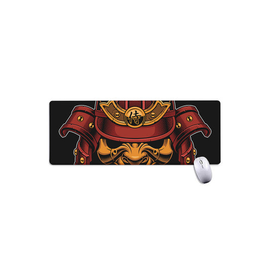Japanese Samurai Warrior Mask Print Extended Mouse Pad