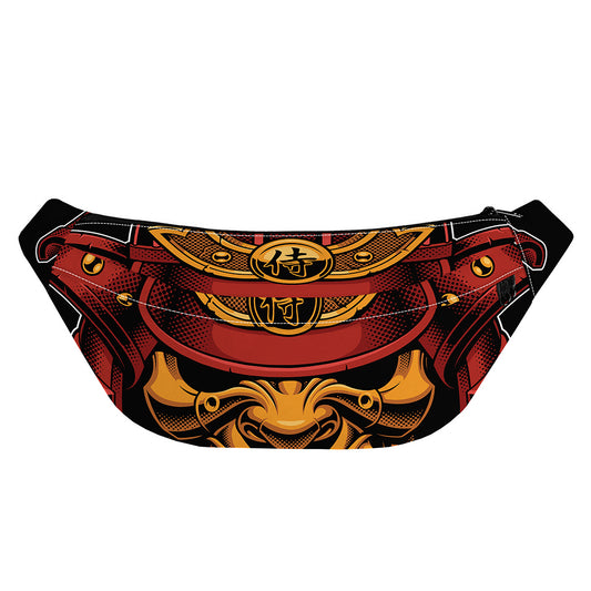 Japanese Samurai Warrior Mask Print Fanny Pack