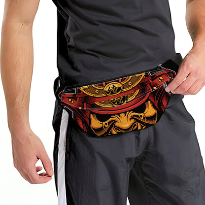 Japanese Samurai Warrior Mask Print Fanny Pack