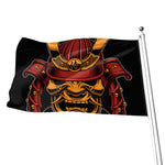 Japanese Samurai Warrior Mask Print Flag