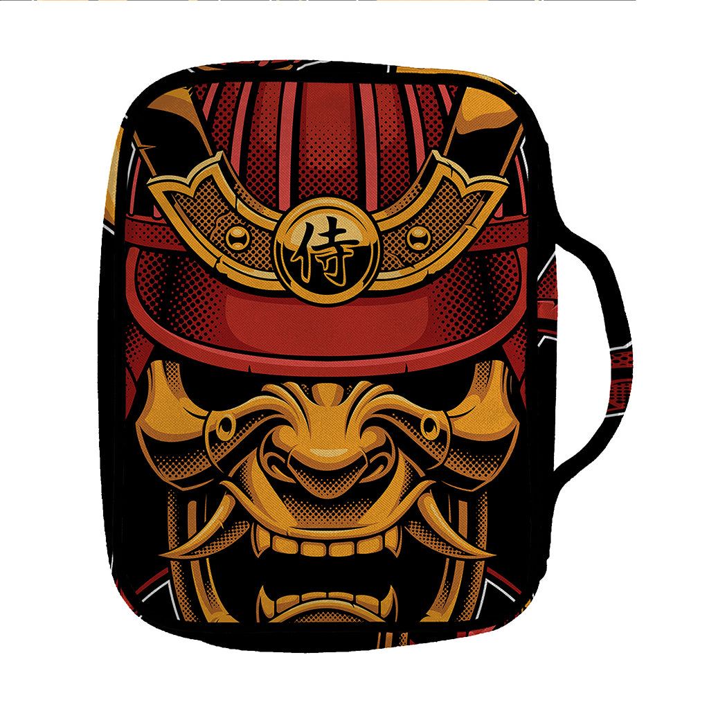 Japanese Samurai Warrior Mask Print Front Pocket Bible Bag