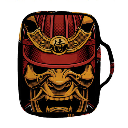 Japanese Samurai Warrior Mask Print Front Pocket Bible Bag