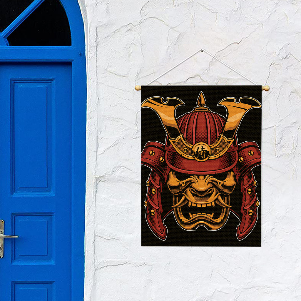 Japanese Samurai Warrior Mask Print Garden Flag