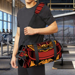 Japanese Samurai Warrior Mask Print Gym Bag