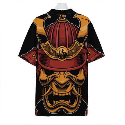 Japanese Samurai Warrior Mask Print Hawaiian Shirt