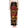 Japanese Samurai Warrior Mask Print High Slit Maxi Skirt