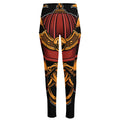 Japanese Samurai Warrior Mask Print High-Waisted Pocket Leggings