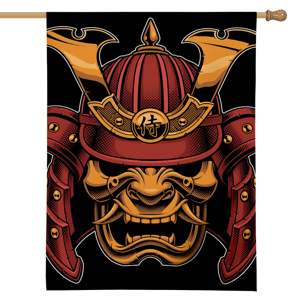 Japanese Samurai Warrior Mask Print House Flag