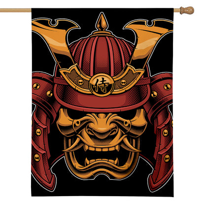 Japanese Samurai Warrior Mask Print House Flag