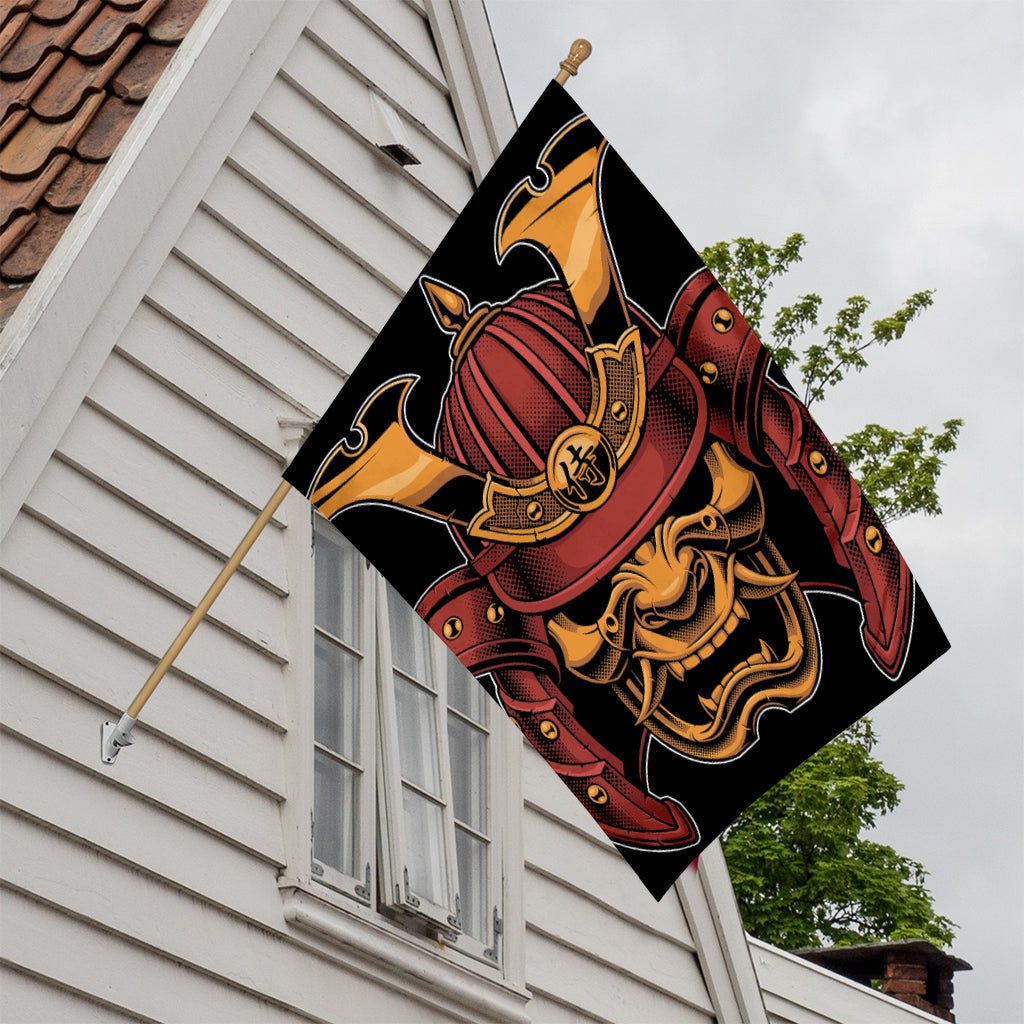 Japanese Samurai Warrior Mask Print House Flag
