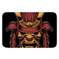 Japanese Samurai Warrior Mask Print Indoor Door Mat