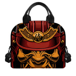 Japanese Samurai Warrior Mask Print Insulated Lunch Bag