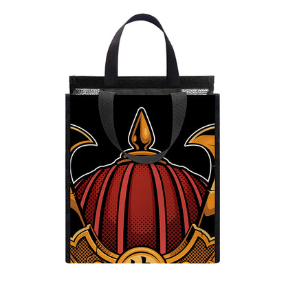 Japanese Samurai Warrior Mask Print Insulated Lunch Tote