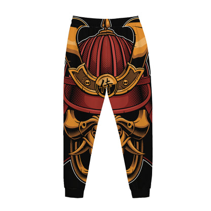 Japanese Samurai Warrior Mask Print Jogger Pants